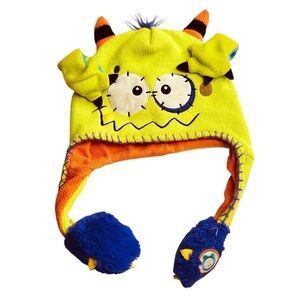 Flipeez Peek-A-Boo Green Monster Action Hat Kids Unisex OS